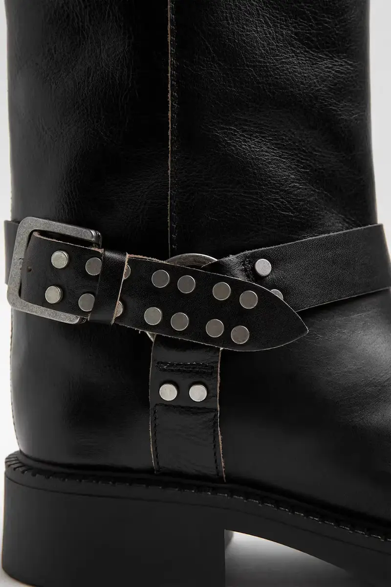 stivaletti alla caviglia in pelle Maitea donna colore nero E8_3951 miniatura 5