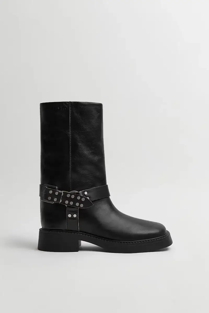 stivaletti alla caviglia in pelle Maitea donna colore nero E8_3951