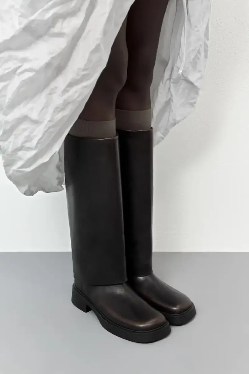 stivali in pelle Leala donna colore nero E8_3963 miniatura 3