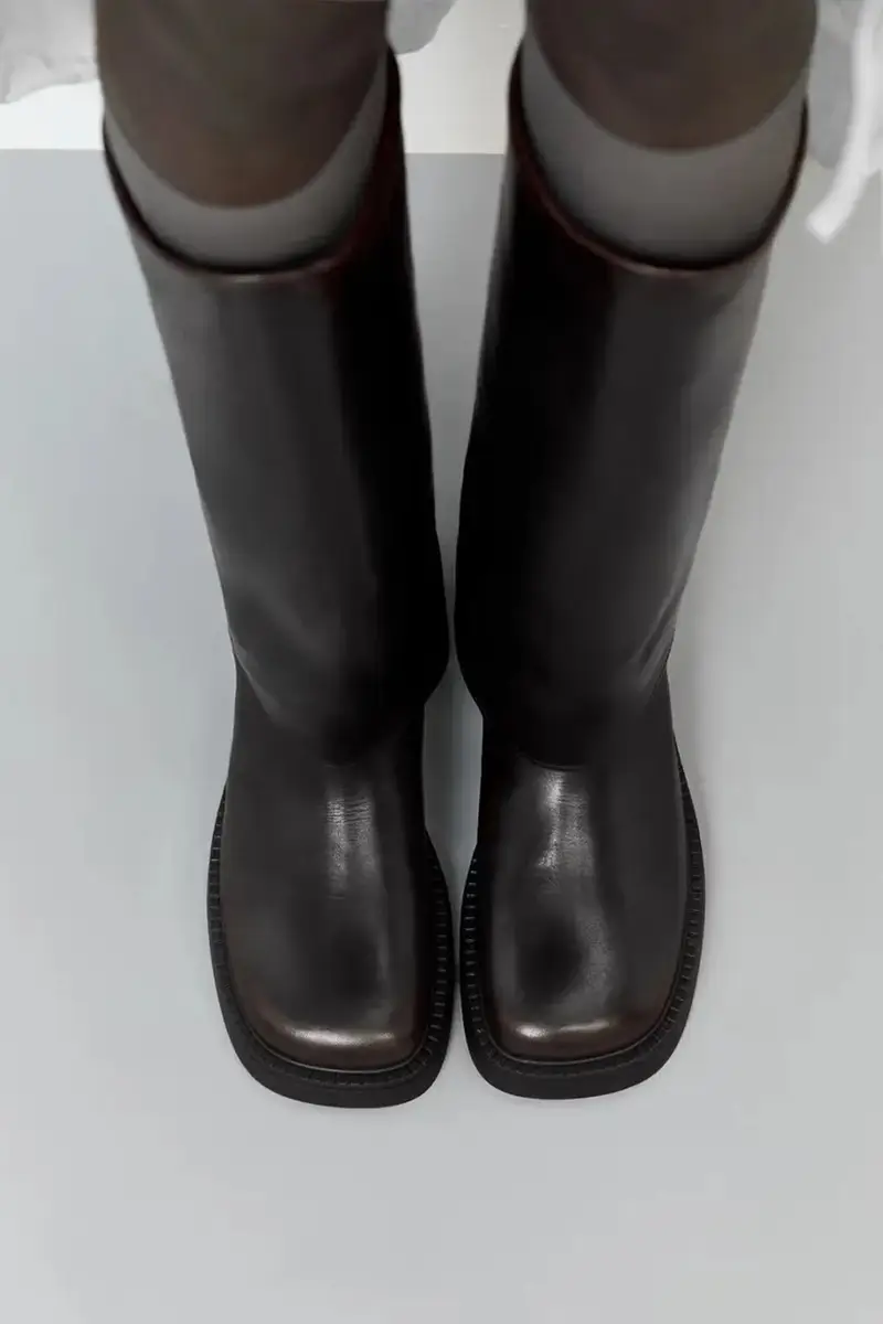 stivali in pelle Leala donna colore nero E8_3963 miniatura 4