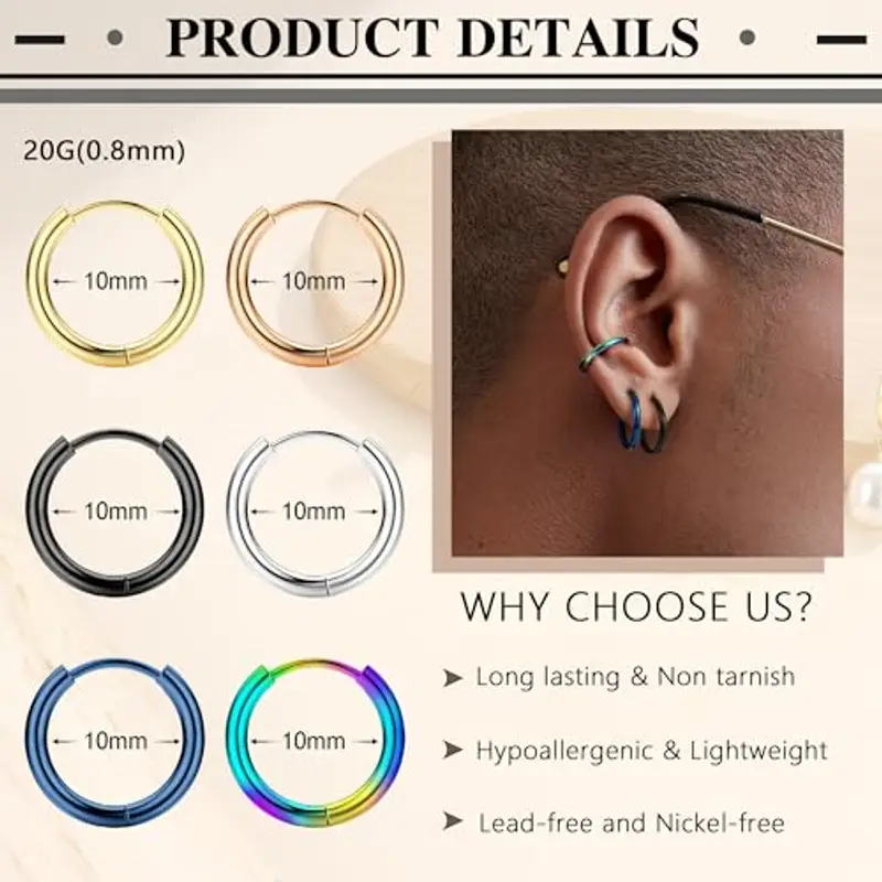 Milacolato Orecchini Uomo Verde 1597642 miniatura 3