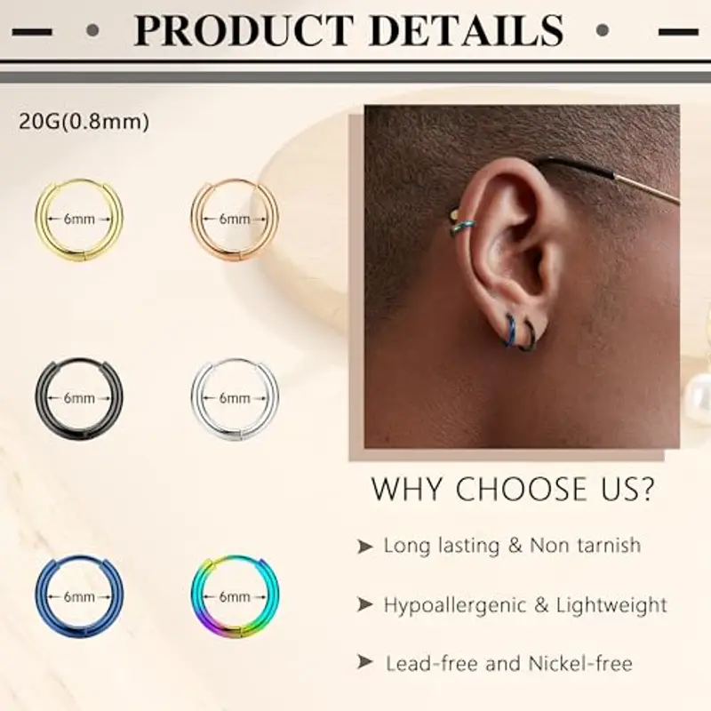 Milacolato Orecchini Uomo Verde 1902770 miniatura 3