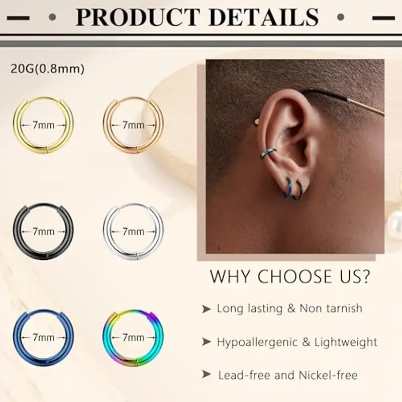 Milacolato Orecchini Uomo Verde 1597641 miniatura 3