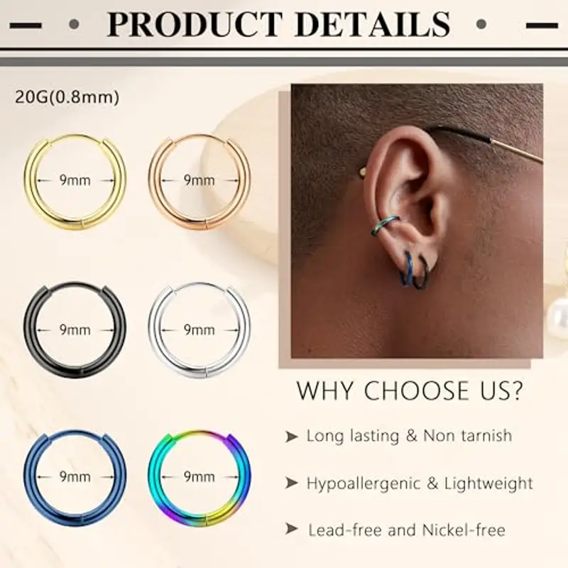 Milacolato Orecchini Uomo Verde 1597643 miniatura 3