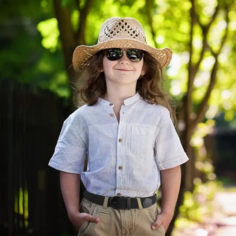 Mile High Life Cintura Intrecciata Elasticizzata da Bambino | Fibbia con Ardiglione | Parte Terminale in Pelle Sintetica | Larghezza 2, 5 cm | 5 Taglie 5 Colori miniatura 2