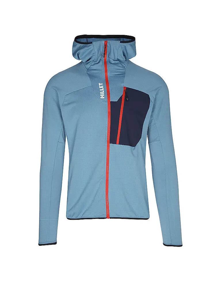 Giacca in pile da uomo TRILOGY ICON LIGHTGRID con cappuccio azzurro | S