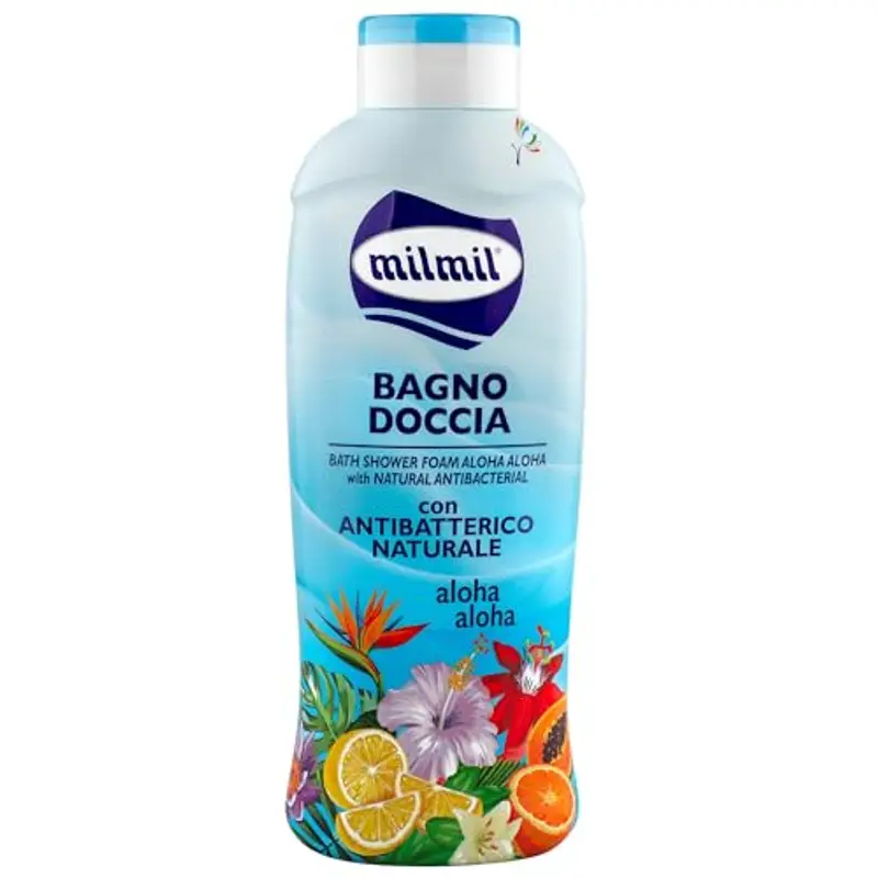 Milmil Bagno Doccia Aloha Aloha, Fragranza Intensa con Antibatterico Naturale, Dermatologicamente Testato PH Fisiologico - 6 x 1000 ML miniatura 2