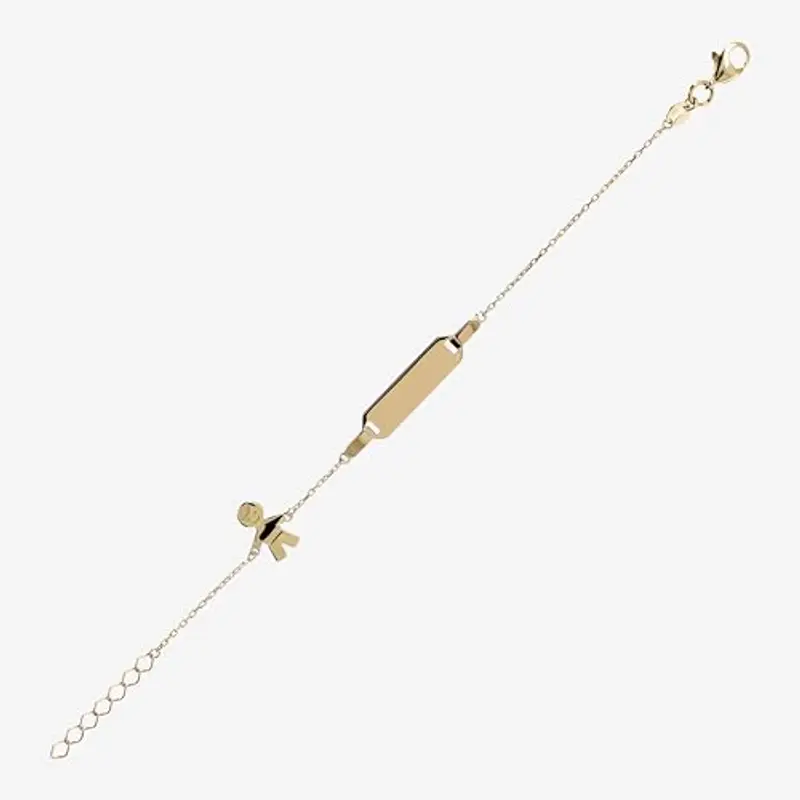 MILOR - Bracciale Oro 9Kt; Bracciale Bambino con Targhetta e Ciondolo; Regalo Nascita, Battesimo miniatura 2