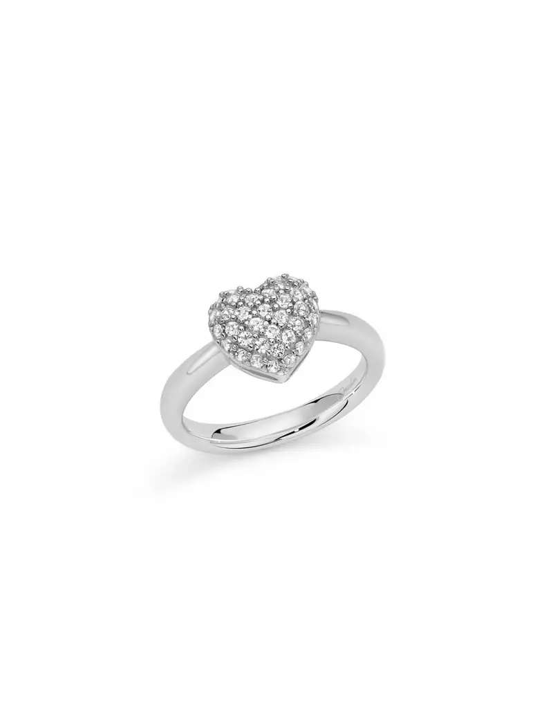 Anello MILUNA Giochi di Luce in argento 925 con cuore e topazi bianchi LID4008