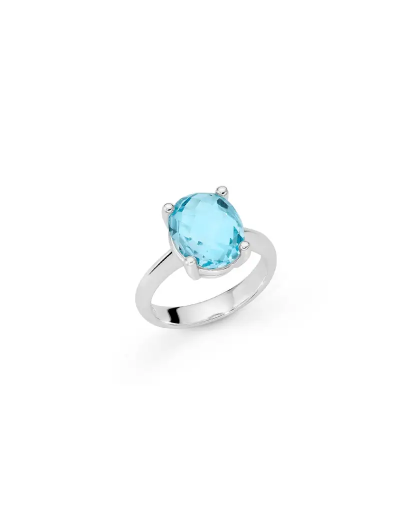 Anello MILUNA in argento 925 e Topazio Gemma del Cielo LID3461