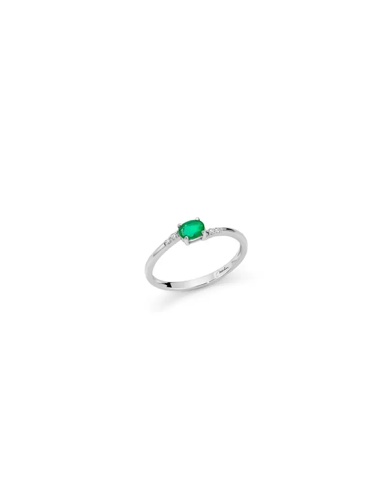 Anello MILUNA in oro 9Kt con smeraldo e diamanti LID3727X