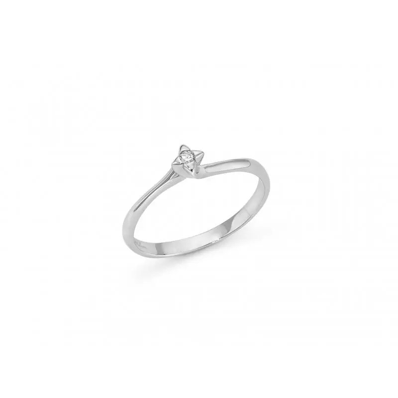 Anello Solitario - Anello Au+Diam - Miluna