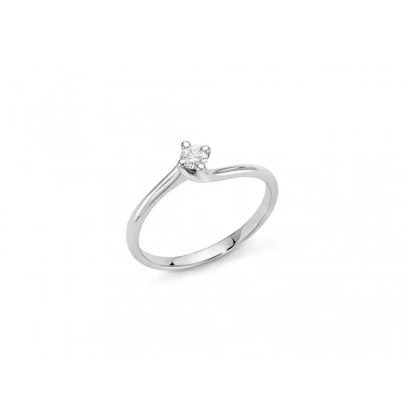 Anello Solitario - Oro E Diamante - Miluna