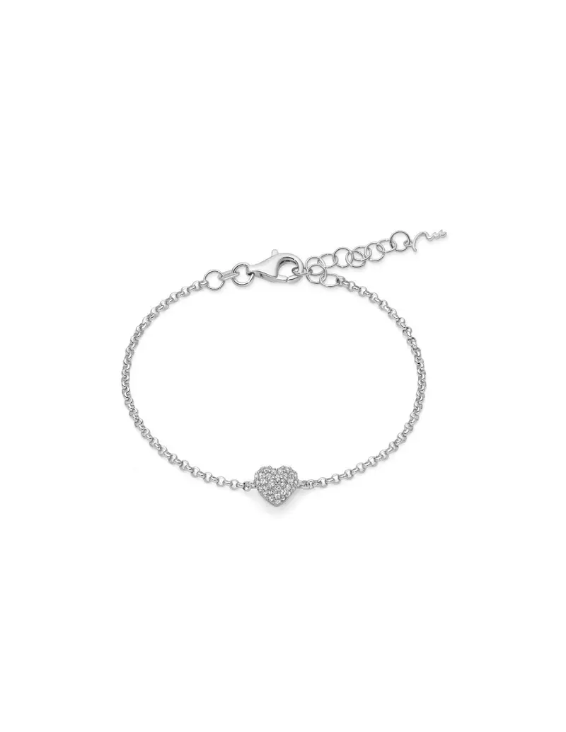 Bracciale MILUNA Giochi di Luce in argento 925 con centrale cuore e topazi bianchi BRD1092