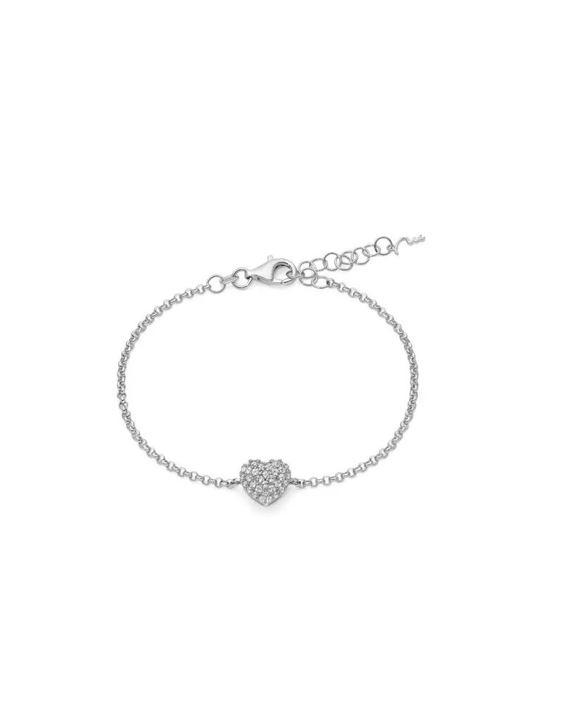 Bracciale MILUNA Giochi di Luce in argento 925 con centrale cuore e topazi bianchi BRD1093