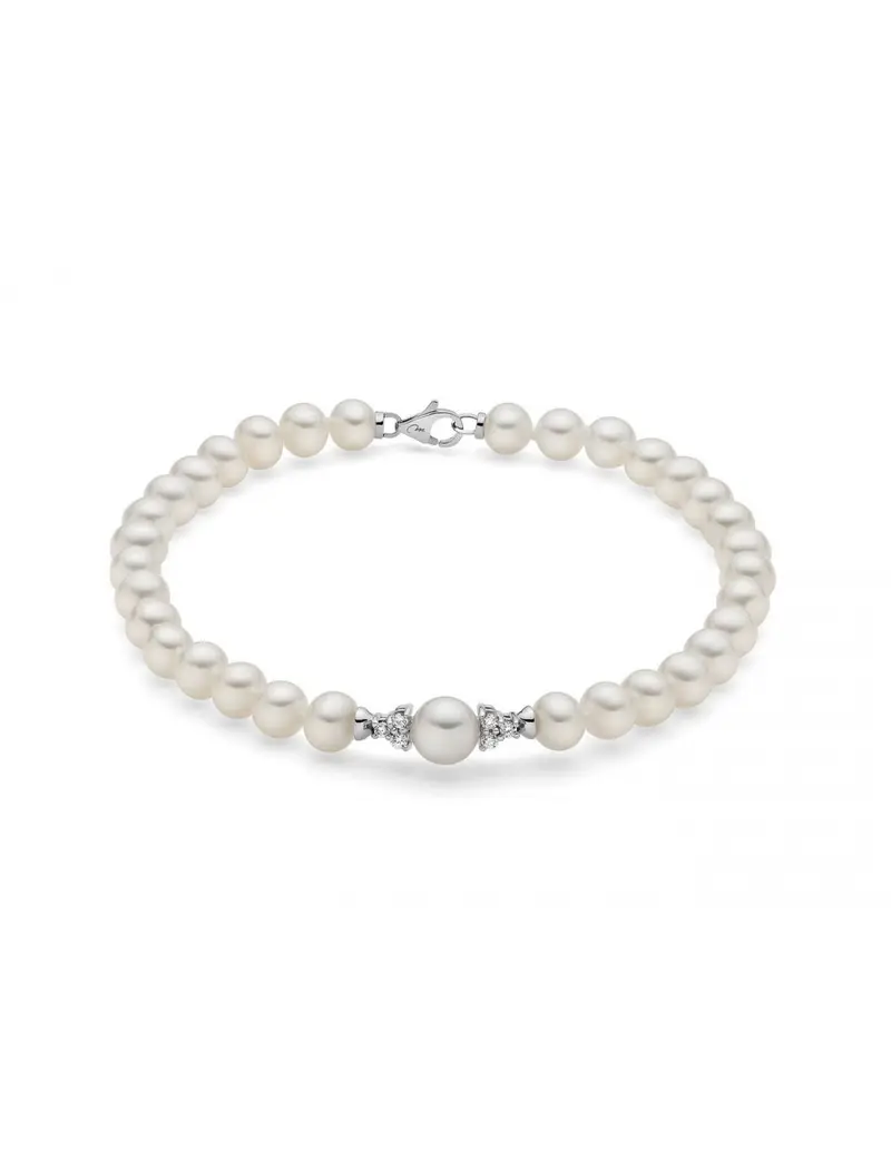 Bracciale MILUNA in oro 18Kt perle e diamanti PBR3353
