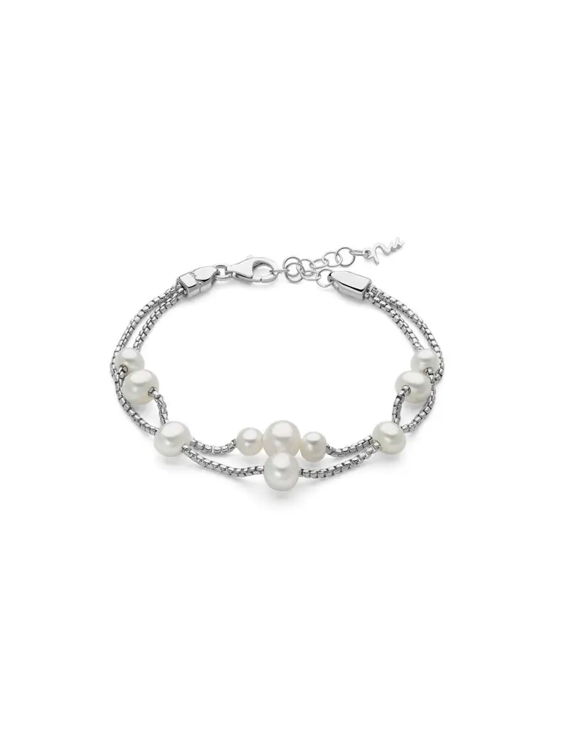 Bracciale MILUNA Miss Italia multifilo in argento 925 con perle PBR3617
