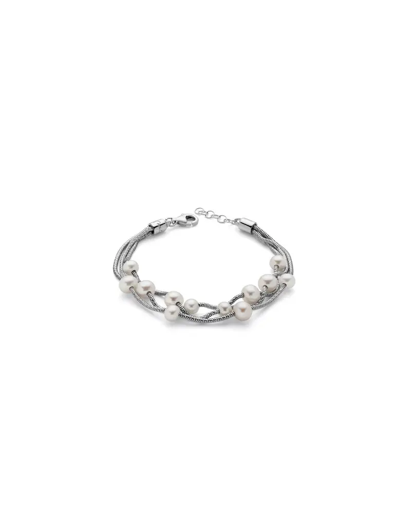Bracciale MILUNA Miss Italia multifilo in argento con perle PBR2833