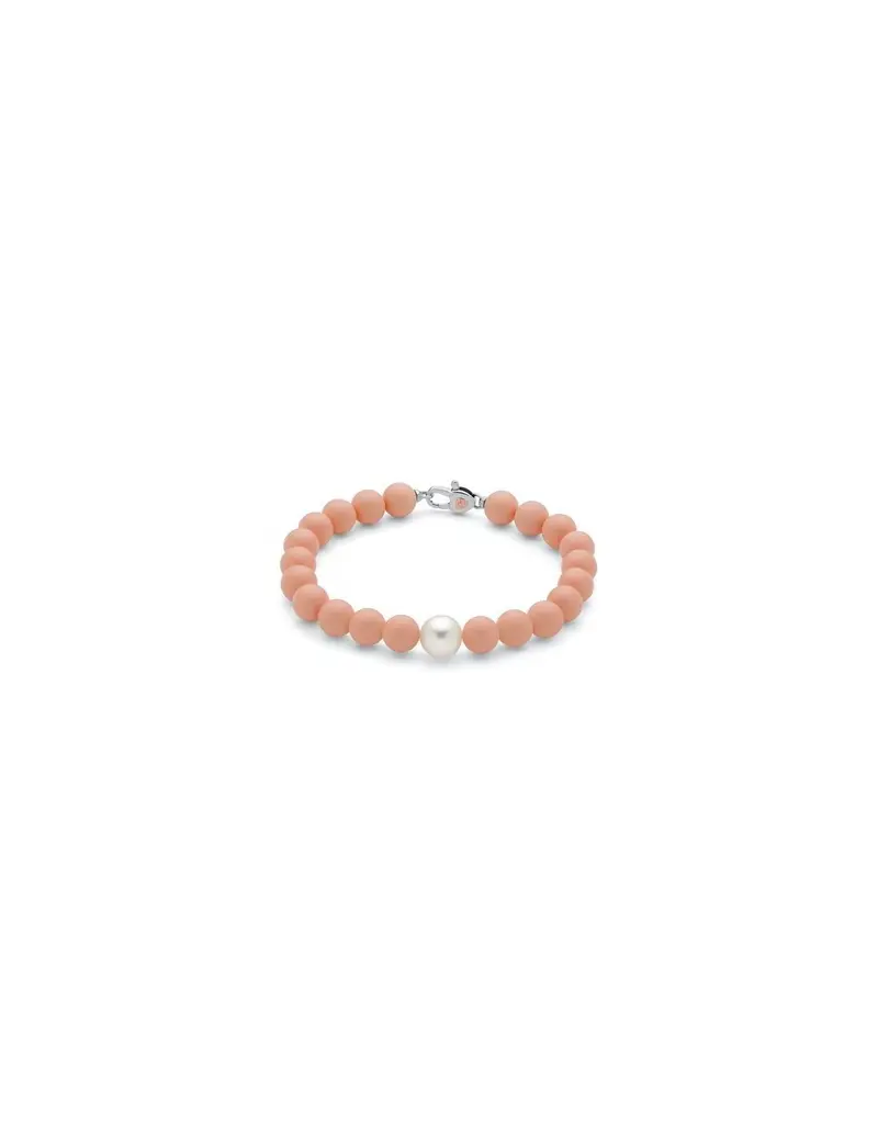 Bracciale MILUNA Terra e Mare PBR2085V con corallo rosa e perla in argento 925