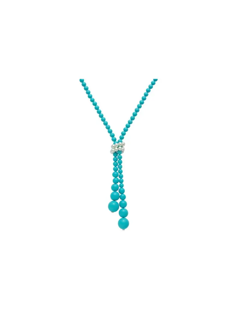 Collana lunga MILUNA Terra e Mare CLD3656 con turchese in argento 925