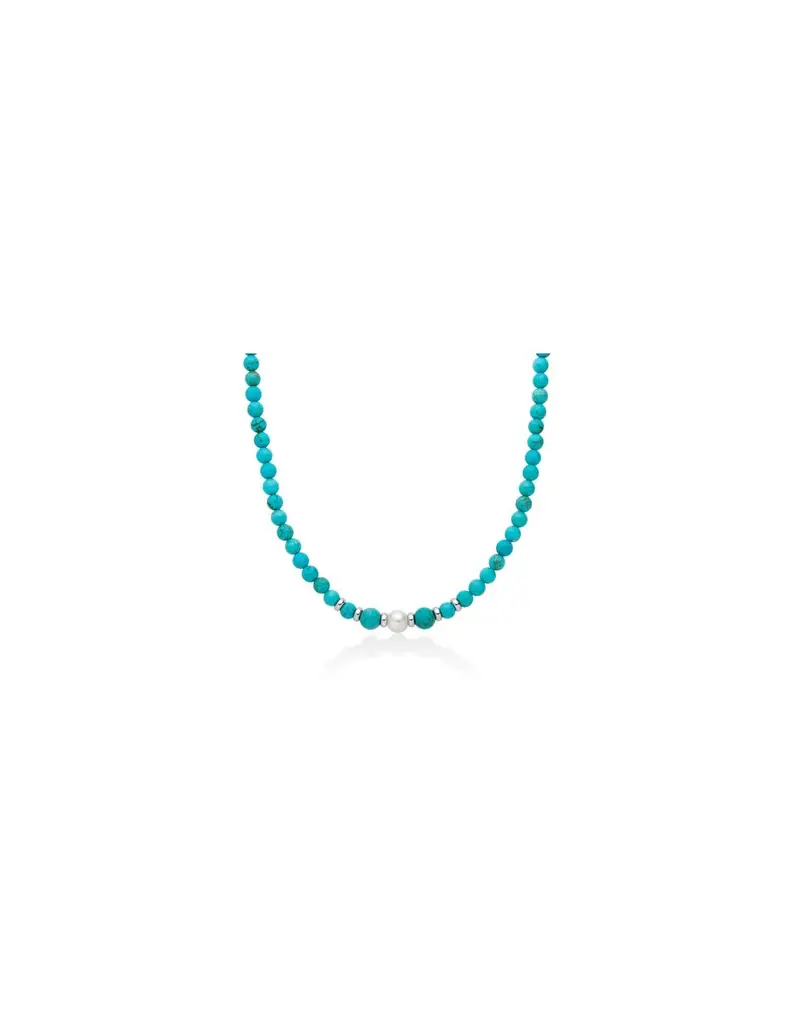Collana MILUNA in argento 925 con perla e turchese PCL6521