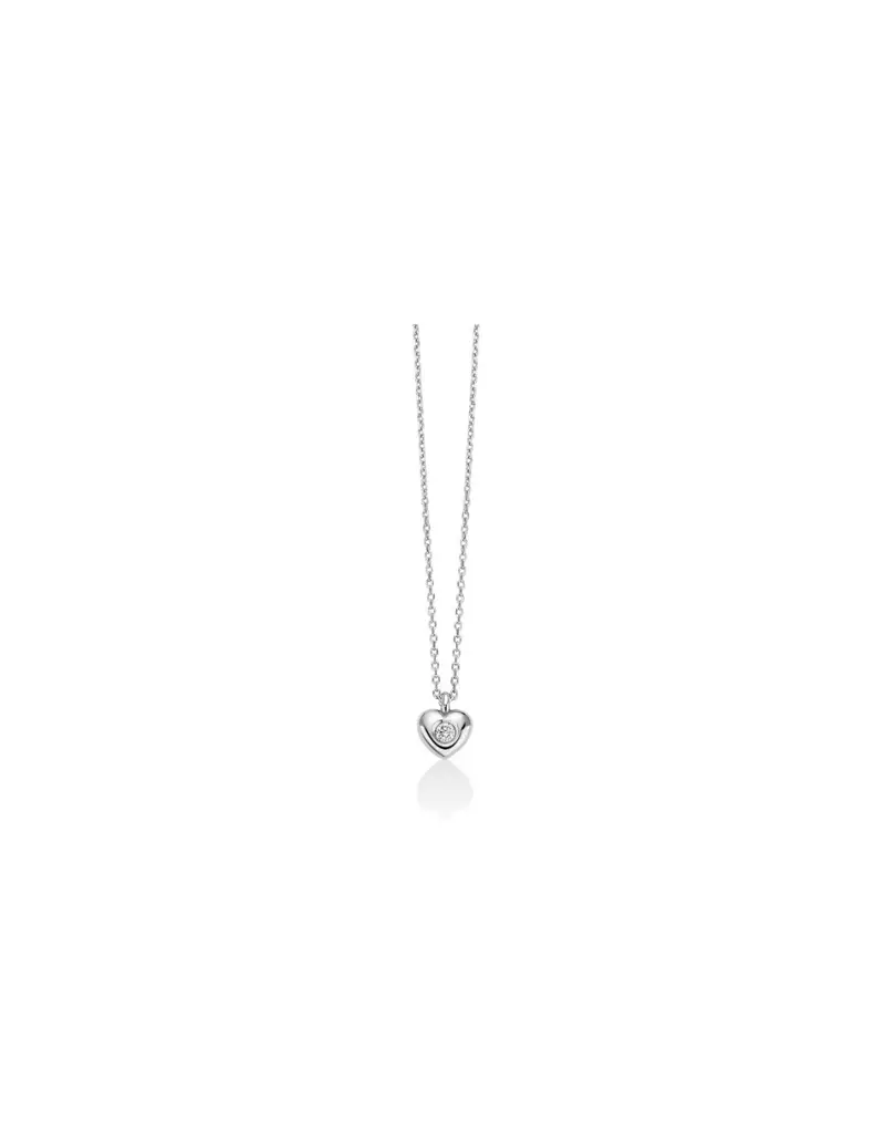 Collana MILUNA in oro 9Kt con pendente cuore e diamante al centro CLD4579-002G7X