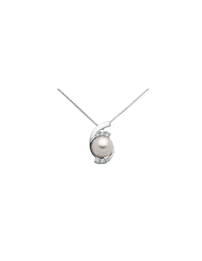 Collana MILUNA oro bianco 18kt con perla e diamanti PCL6056