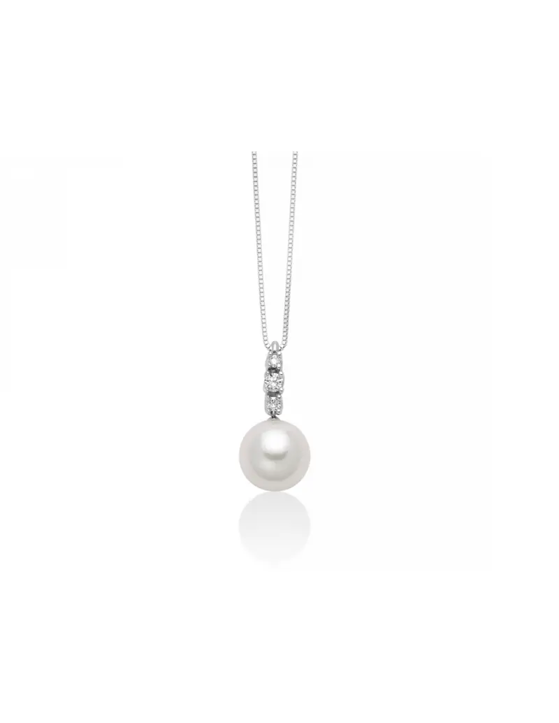 Collana MILUNA PCL6465 in oro 18Kt con perla e diamanti