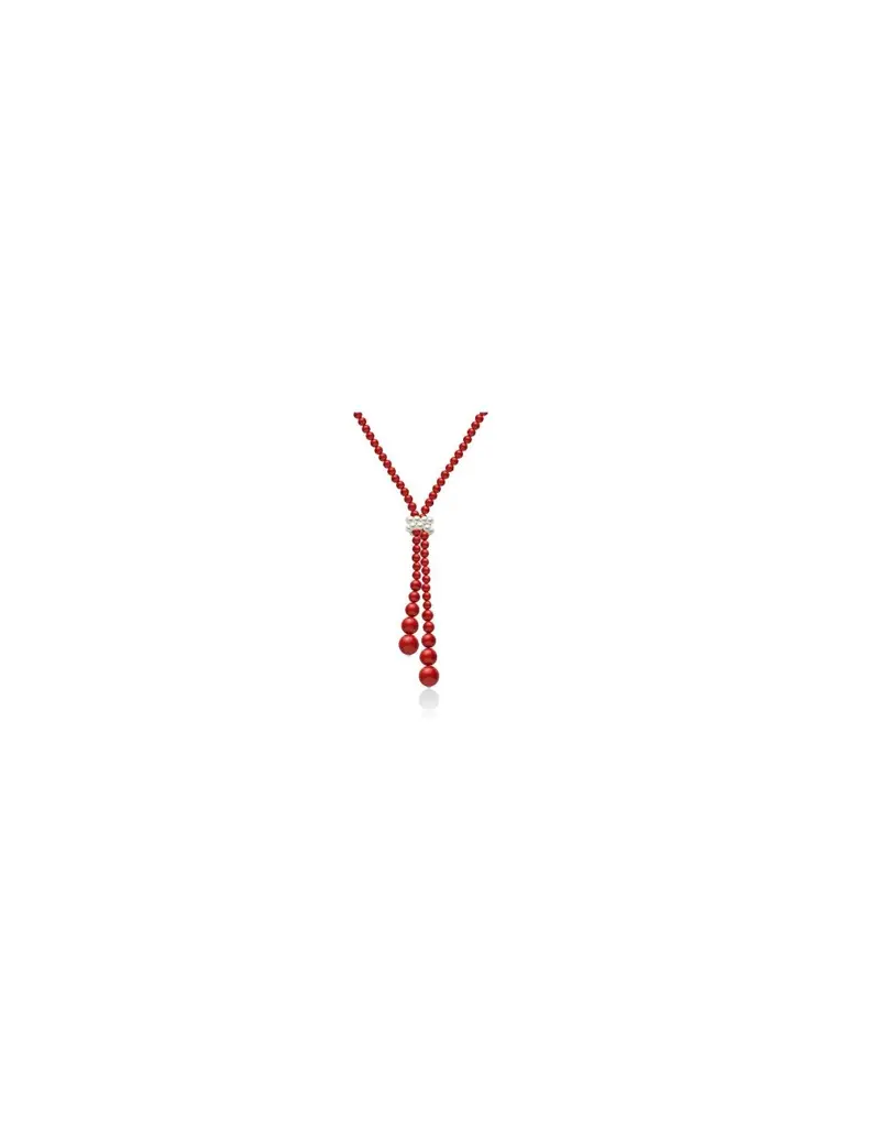 Collana MILUNA Terra e Mare in argento 925 con perle e corallo rosso CLD3658