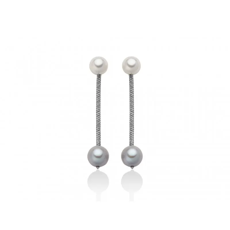 Orecchini Argento Con Perla Colorata - Miluna