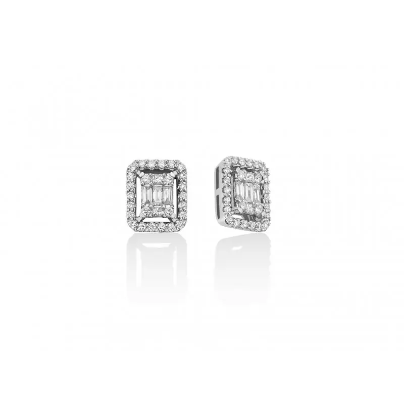 Orecchini Au+Diam - Quadri - Miluna