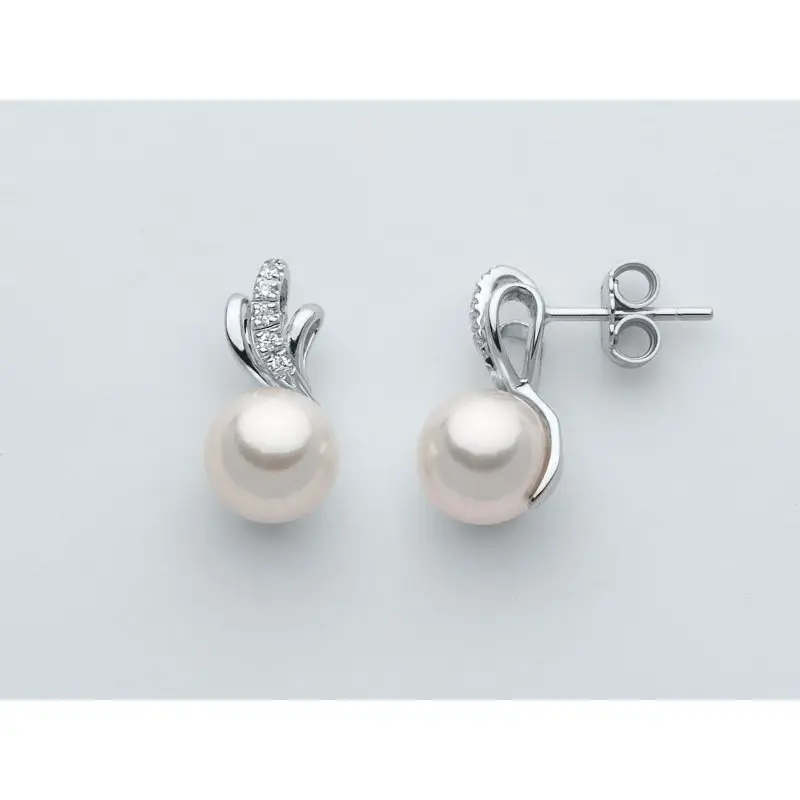 Orecchini Au+Pc+Diam - Orecchini - Miluna