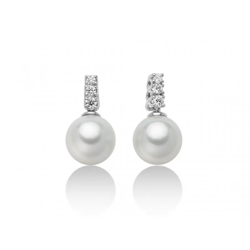 Orecchini Au+Pcss+Diam - Premium Perle - Miluna