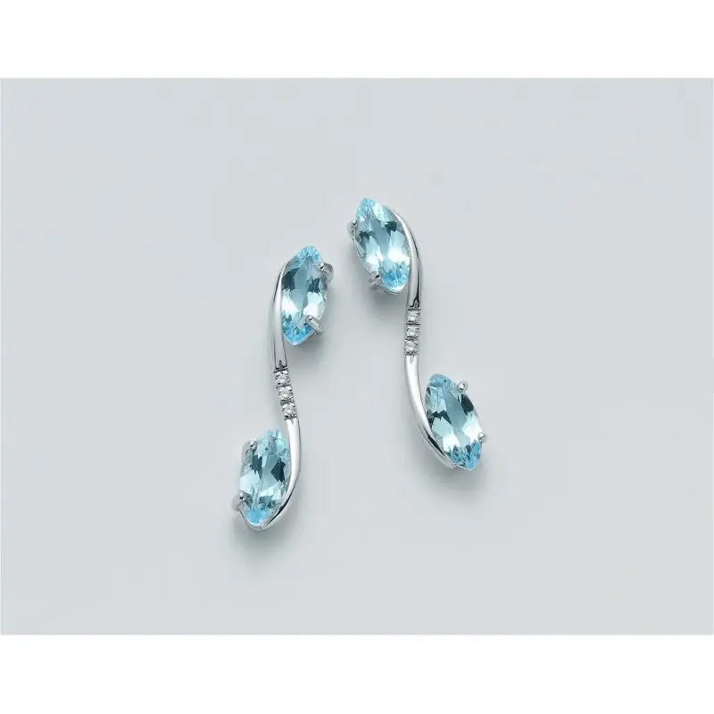 Orecchini B Diam T Azzurro - Donna - Miluna
