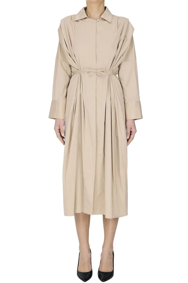 Abito chemisier in cotone Beige