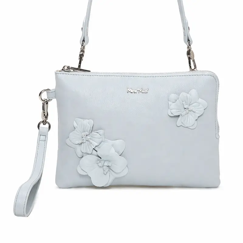 Borsa clutch a mano Mimì-Muà Celeste