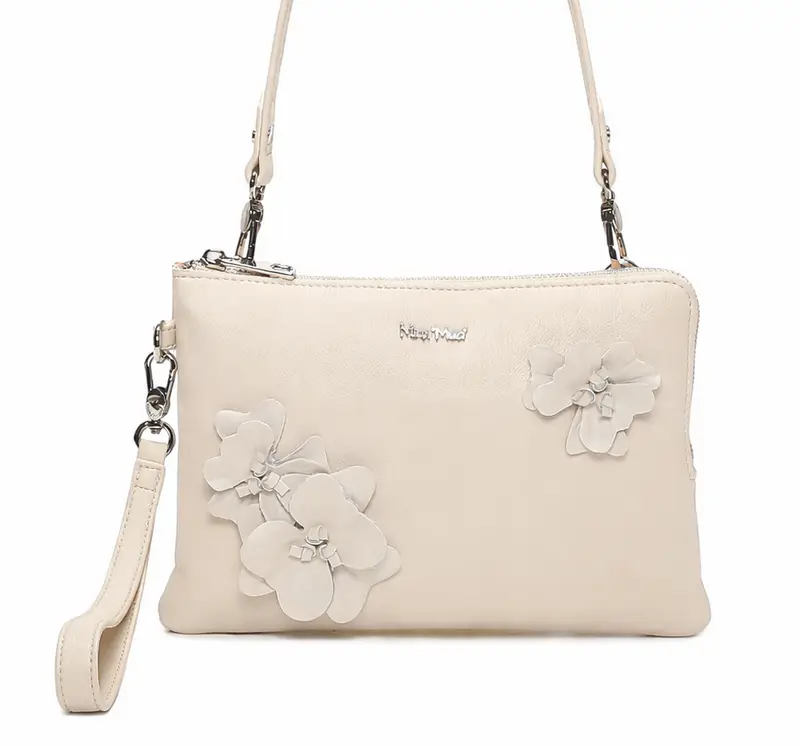 Borsa clutch a mano Mimì-Muà Panna