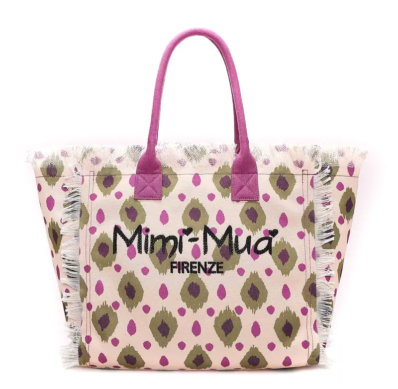 Borsa da mare grande Mimì-Muà Beige/Verde