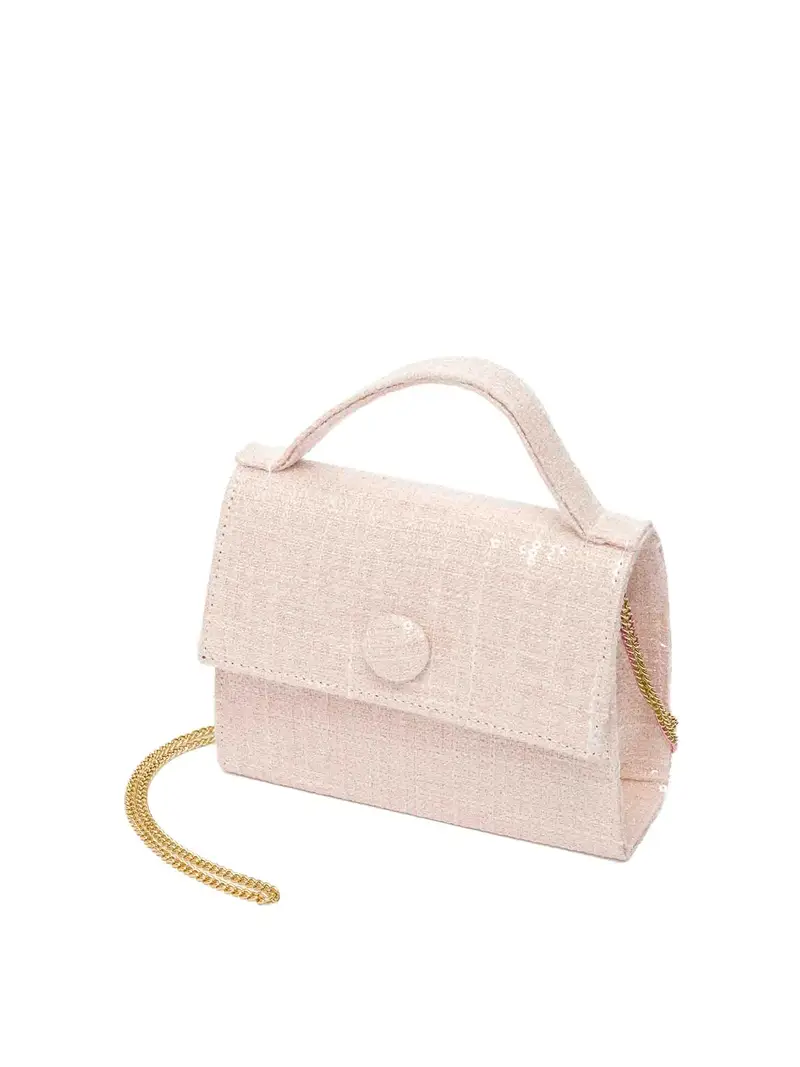 Borsa Con Paillettes Color Carne E Neutri