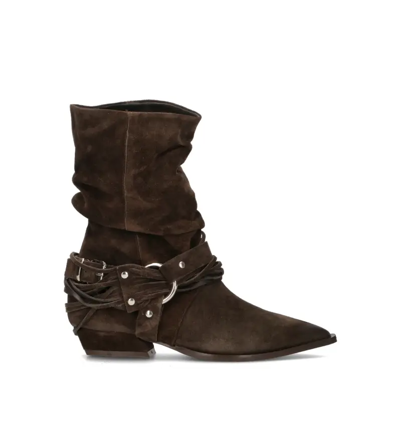 Tronchetto donna marrone in suede Vario