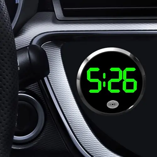 Mimoqk Orologio Da Cruscotto Per Auto - Orologio Digitale A Controllo Tattile | Display Luminoso Con leds Per Veicoli miniatura 3