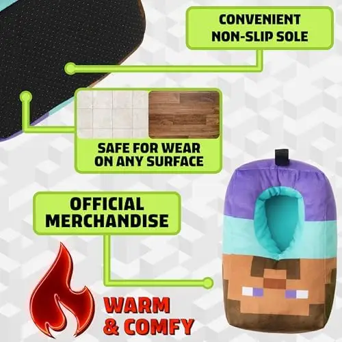 MINECRAFT Ciabatte Bambino, Accogliente Creeper Casa Scarpe miniatura 3