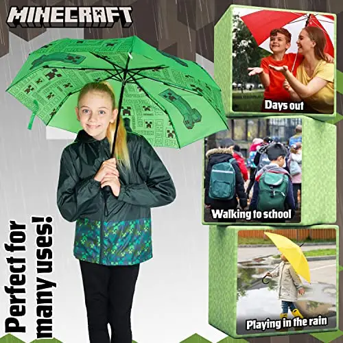 MINECRAFT Ombrelli Bambino Verde 2537146 miniatura 2