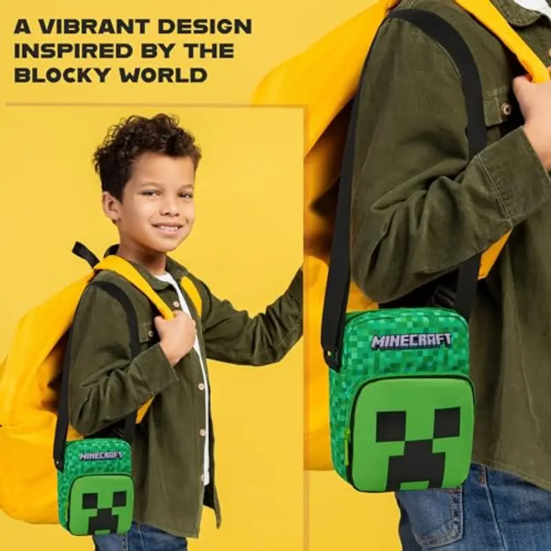 MINECRAFT Borsa a tracolla Bambino Verde 809130 miniatura 3