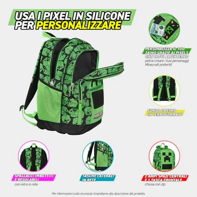 Franco Cosimo Panini Zaino scuola Verde 1249728 miniatura 3