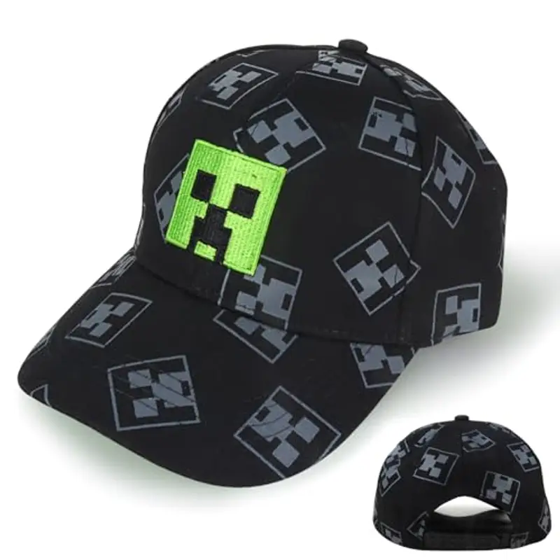 Miner Cappello Baseball Bambini, Creeper Cappellino Baseball Regolabile Bambino, Cappellino Baseball Estivo Bambini,