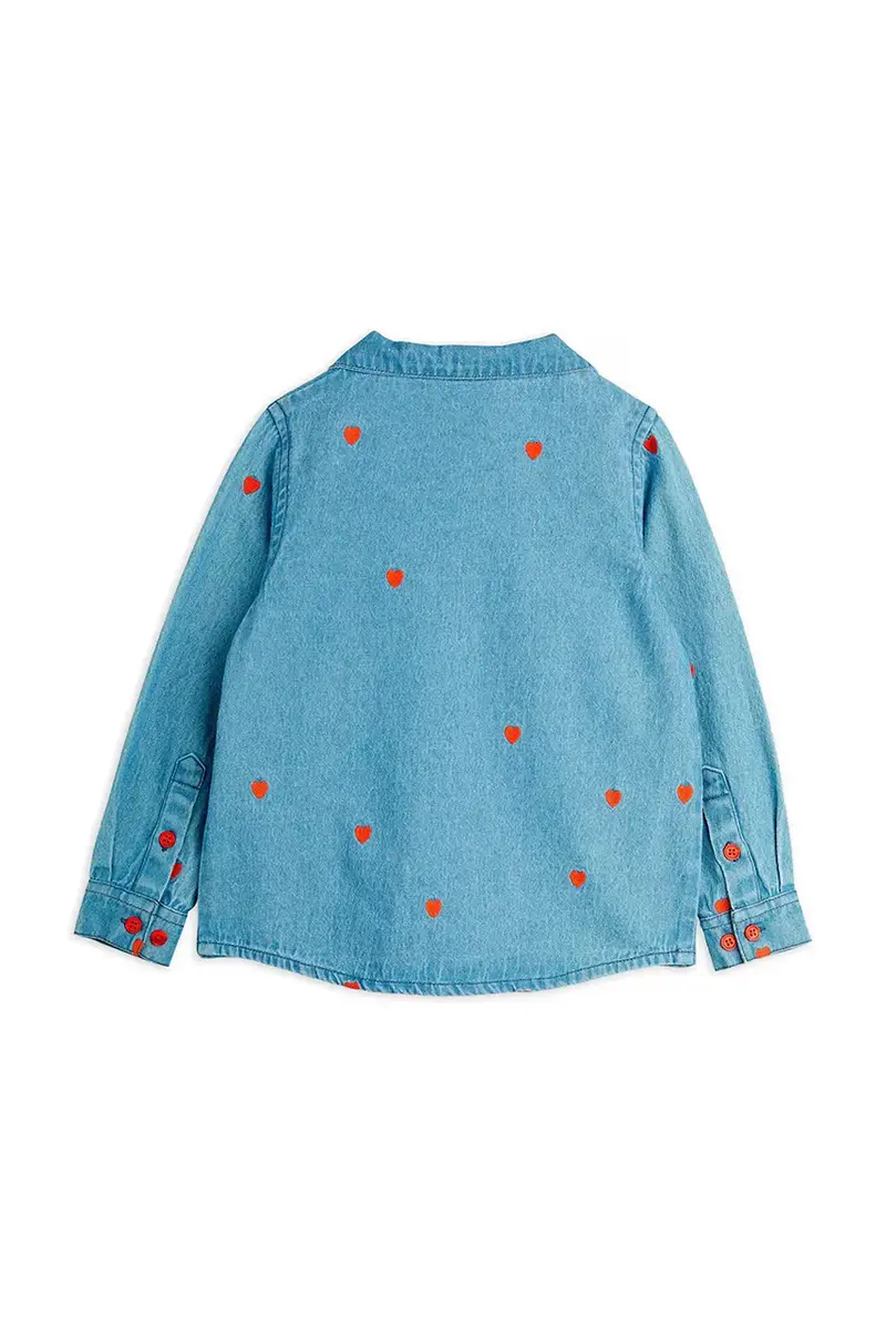 camicia di cotone per bambini Mini hearts colore blu 2562011960 miniatura 2
