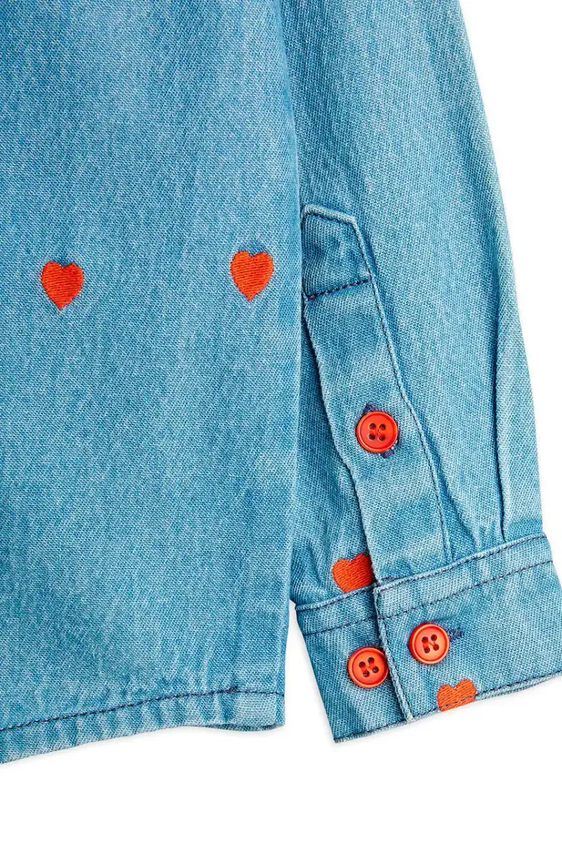 camicia di cotone per bambini Mini hearts colore blu 2562011960 miniatura 3