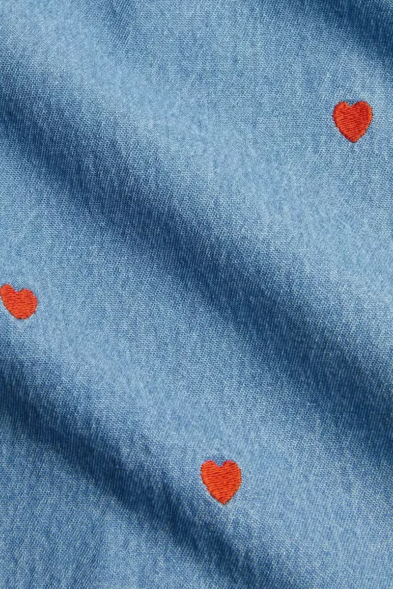 camicia di cotone per bambini Mini hearts colore blu 2562011960 miniatura 4