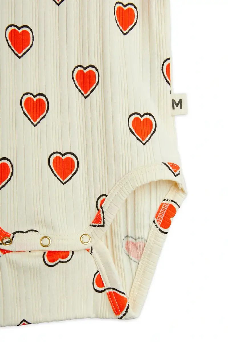 completo in cotone neonato/a Outlined hearts colore beige 2564010111 miniatura 3